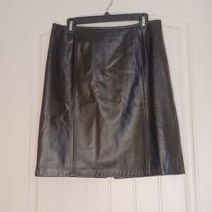 Croft & Barrow Leather Lambskin Skirt Women's Size 12 Black